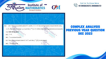 Question 5 | Complex Analysis | NET JRF Dec 2023