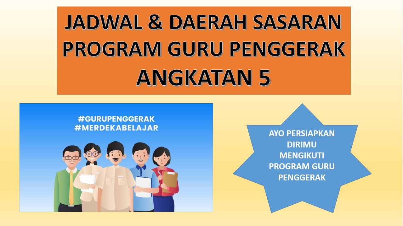 Jadwal Dan Daerah Sasaran Program Guru Penggerak Angkatan 5 Youtube