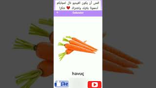 اسماء الخضروات باللغة التركية/تعليم اللغة التركية بسهولة @t3alm713 #اللغة_التركية #الخضار #short