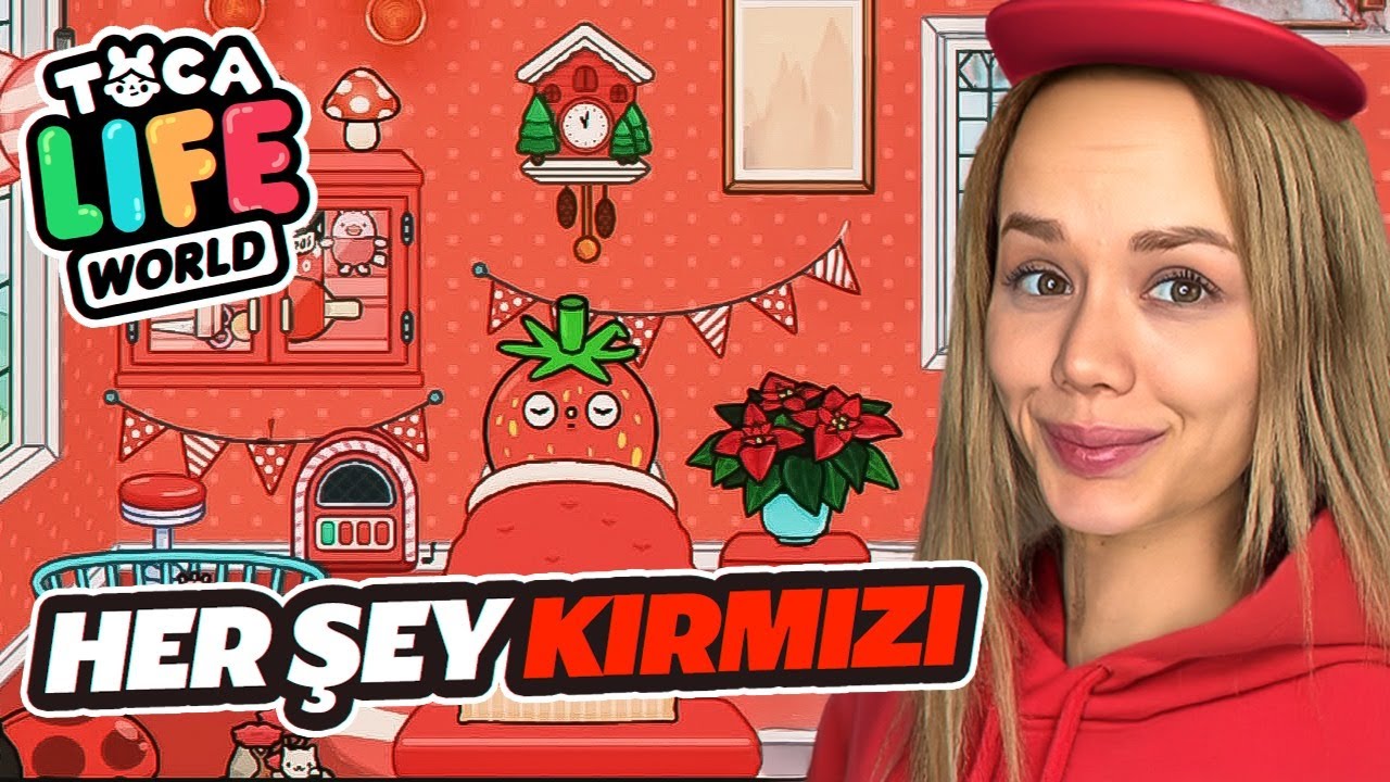 24 Saat Boyunca Her şey Kırmızı !? - Toca Life World  @GamzeKarta ​