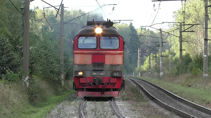 Тепловозы 2М62У-0142, 2М62-0685 с хозяйственным поездом