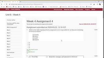 NPTEL - Cloud Computing Week-4 Assignment Solution 2020