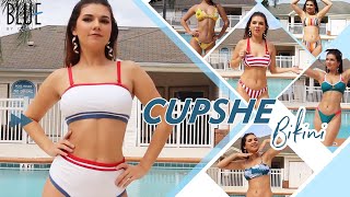 CUPSHE BLUE BIKINI REVIEW! Try on haul| ft. Dare W