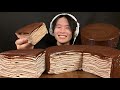 ASMR 濃厚チョコミルクレープが食べたい‼️【咀嚼音/mukbang/Eating Sounds】