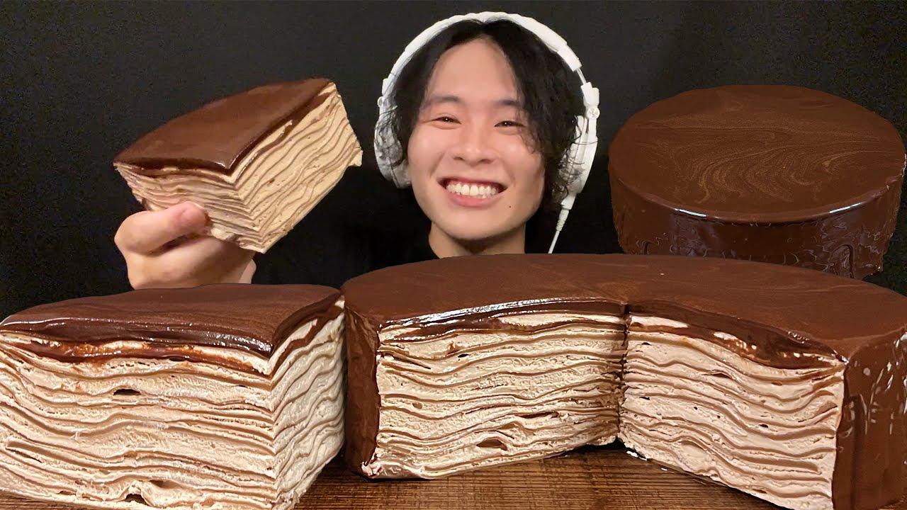 ASMR 濃厚チョコミルクレープが食べたい‼️【咀嚼音/mukbang/Eating Sounds】