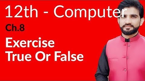 ICs Computer Part 2, Ch 8 - Exercise True & False Ch 8 - 12th Class Computer