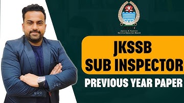 Jkssb Sub Inspector || Previous Year Paper Discussion ||NEW VACANCIES UPDATE || JOIN CALL 9419145317