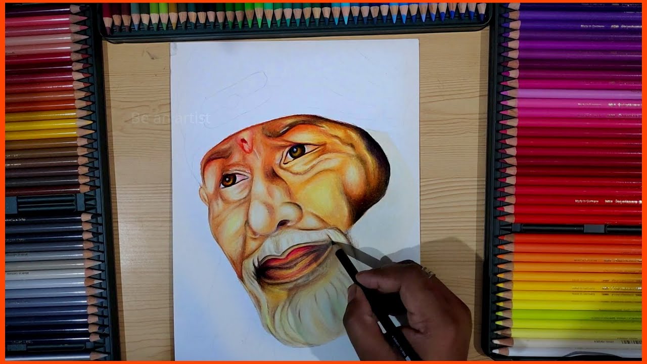 MINIATURE SAI BABA ON A PENCIL LEAD - IBR