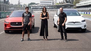 Jaguar i-pace beats tesla model x from 0-60-0 in race video new shows
drag alongside suv as jaguar's first electric car is revealed produ...