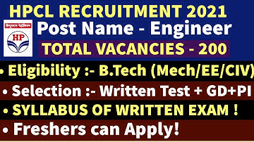 HPCL Engineer Syllabus 2021, HPCL Engineer Syllabus , HPCL Engineer notification 2021, HPCL Syllabus