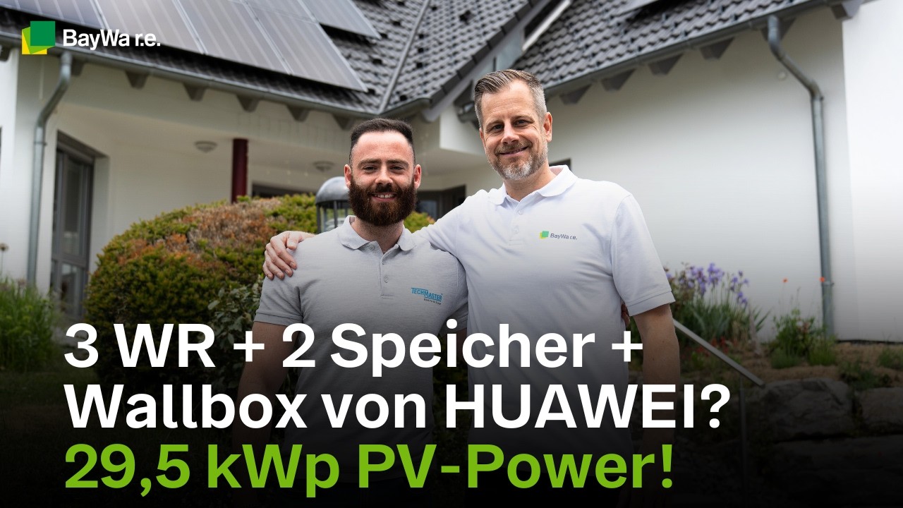 Mega PV-Hausanlage: 29,5 kWp mit HUAWEI + Hyundai Solarmodule | Partnerbesuch bei Techmaster-Anlage