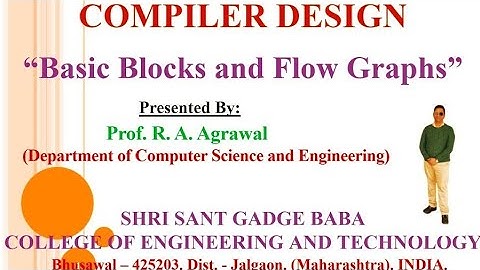 Basic Blocks and Flow Graphs - Compiler Design