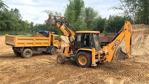 JCB Backhoe 3DX Loading Soil IN Tipper / JCB DOZER Cutting Soil New Video
