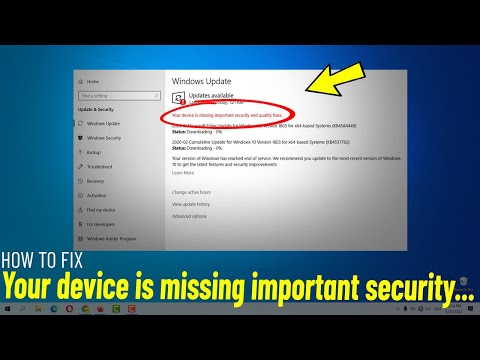 Fix (Your device is missing important security and quality fixes) In Windows 10 ✔️