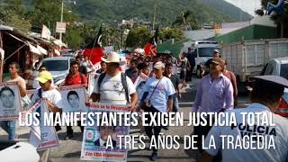 Acapulco registra marchas a 3 años del caso Ayotzinapa