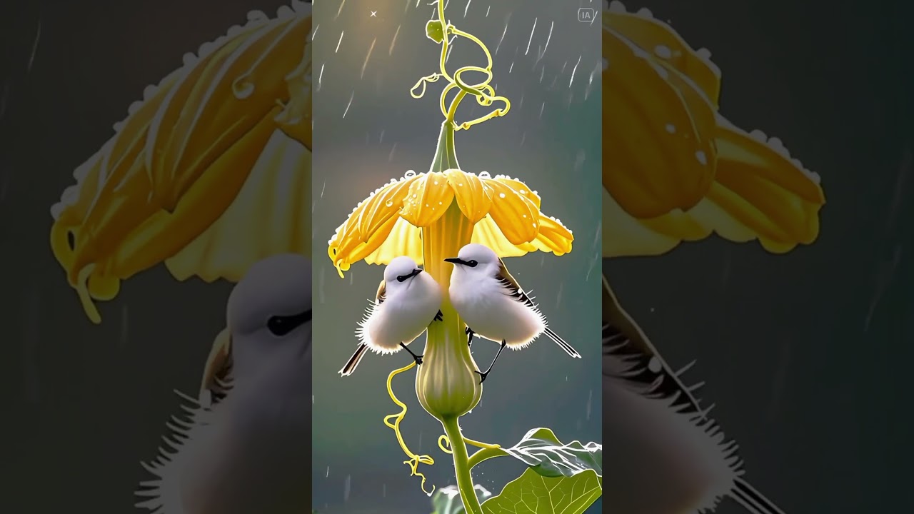 Scene of the bird's calm water - the touches of nature  