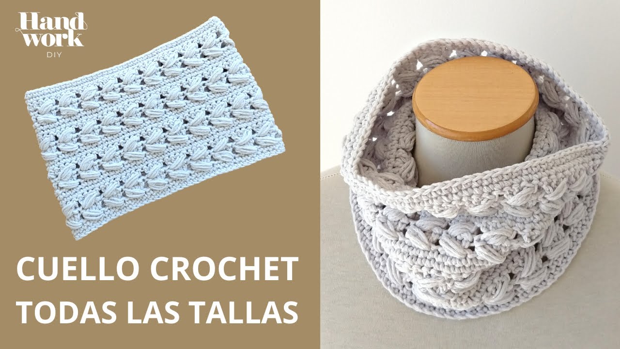 Cómo tejer cuello a crochet fácil paso a paso en cualquier talla, niños o adultos