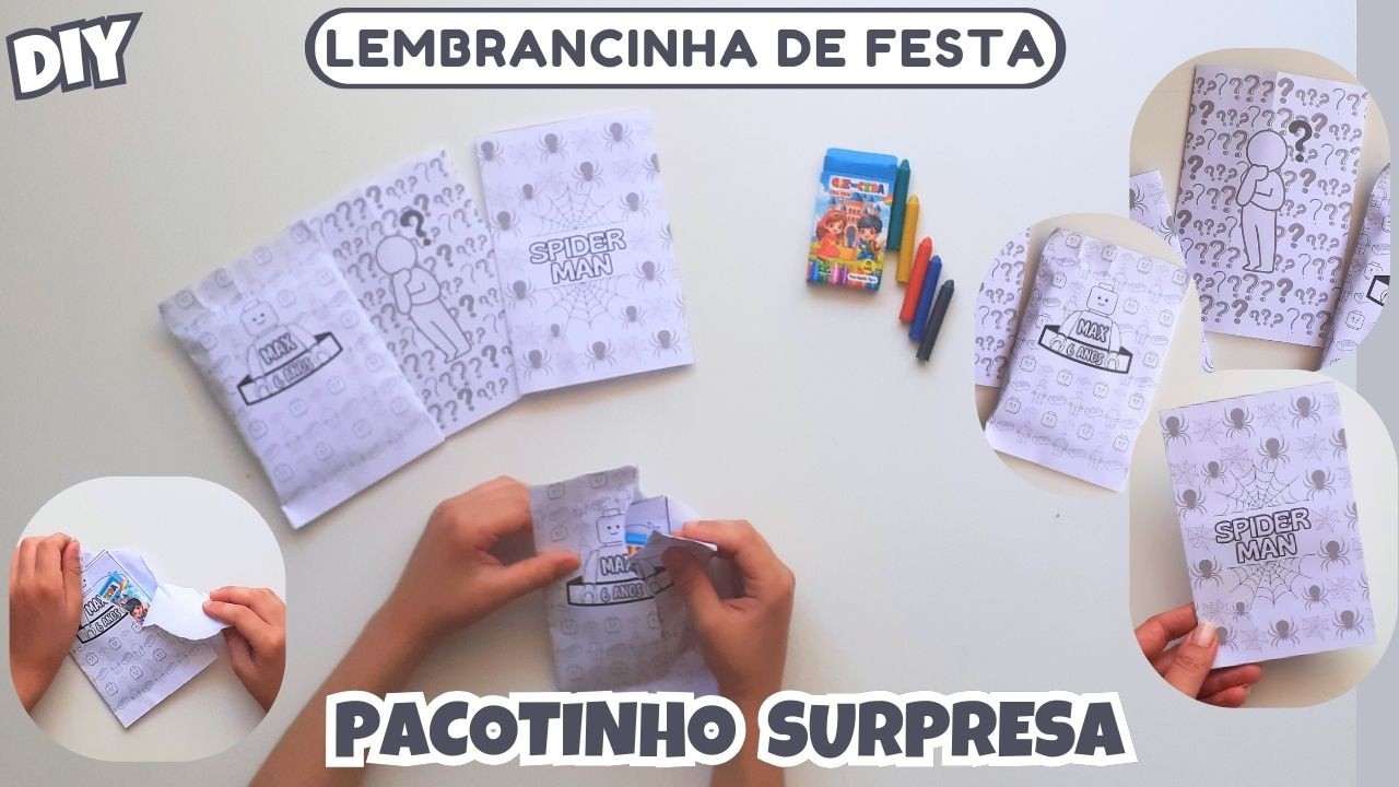 COMO FAZER PACOTINHO SURPRESA DE PAPEL | PACOTE SURPRESA COM PAPEL ...