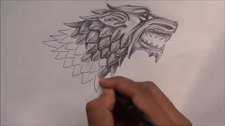 सिंघिल प्रतीक के खेल से हाउस स्टार्क के सिगिल / ड्रैग कैसे आकर्षित करें [गॉट] screenshot 1