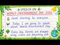 Speech on World Environment Day | Simple Speech | World Environment Day Essay