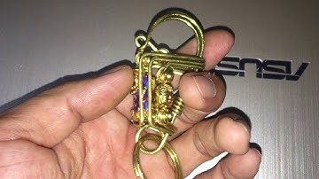 Móc khóa uốn thủ công bằng Đồng Thau và Tỳ Hưu đổi màu Phong Thủy