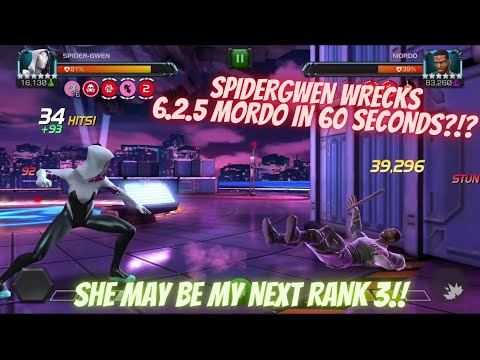 SPIDERGWEN WRECKS 6.2.5 MORDO IN 60 SECONDS?!? SHE MAY BE MY NEXT 6 STAR RANK 3!!