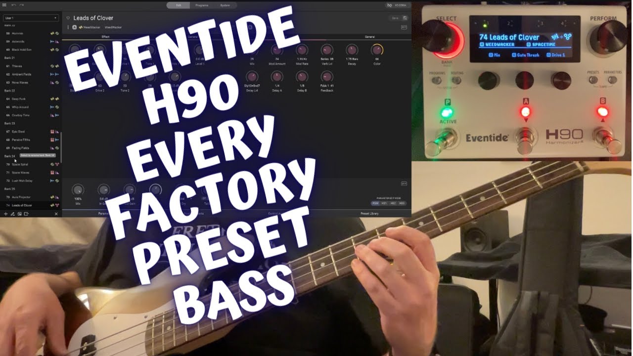 Eventide H90 - Bass Test - All 99 Factory Presets / Programs - No Talking Eventide H90 - Bass Test - All 99 Factory Presets / Programs - No Talking