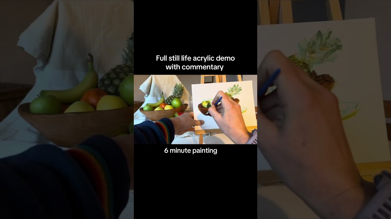 6-минутная демонстрация натюрморта акриловыми красками
