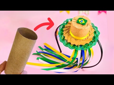 How to make a mini JUNIOR HAT with a PAPER ROLL for the World Cup #crafts #diy #summerofgoals