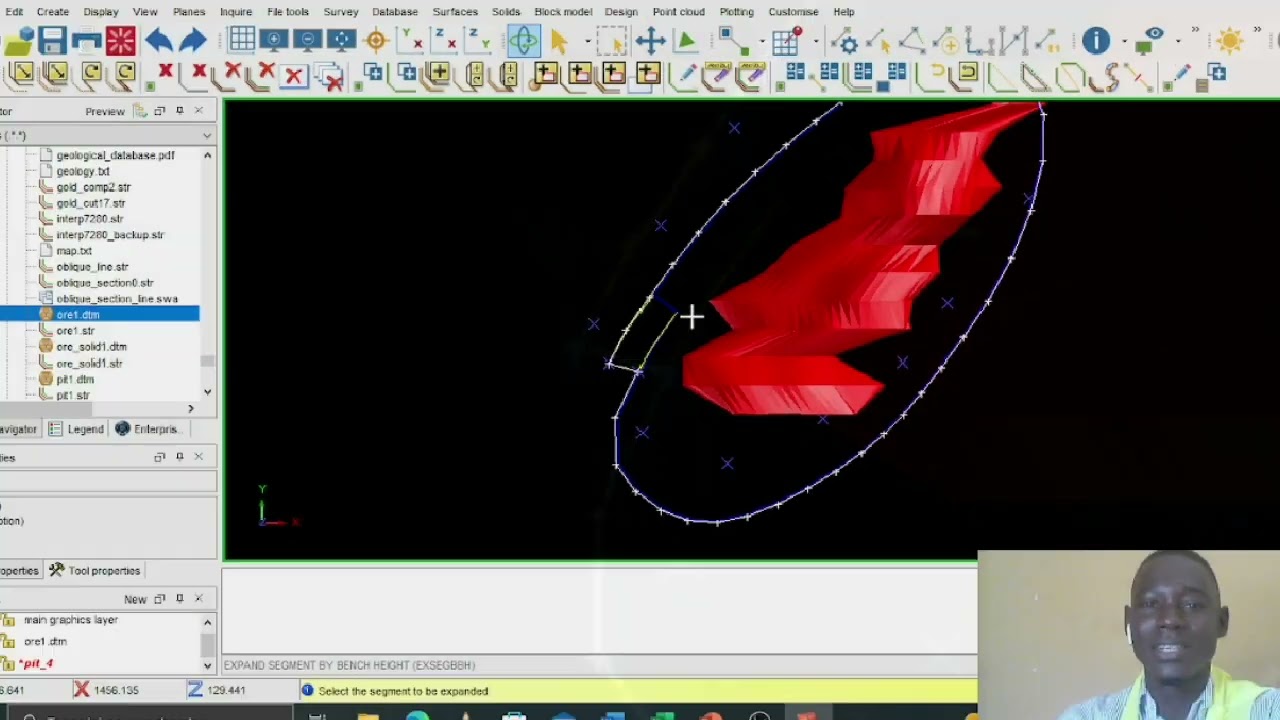 Pit design sur surpac par les Etudiants en l'exploitation minière Master 2 de I'ENETP 2024.