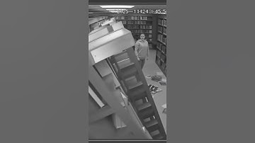 Library Domino Disaster Caught on Camera