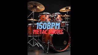 Intense 150 BPM Double Bass Metal Drum Track