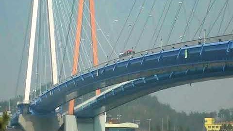 (티이솔루션) Vortex induced vibration observed on the  Jindo Bridge 2 prior to TMD installation.