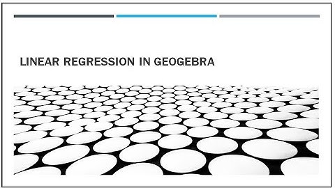 Linear Regression Geogebra