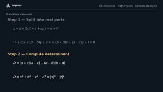 Complex Linear Solutions — JEE Advanced Mathematics Solved Step by Step | Acharya