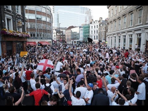 England fans in London watch World Cup game against Colombia – live!