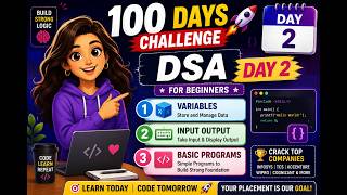 DSA Day 2 | Variables, Input Output & Basic Programs in Java | 100 Days DSA Challenge