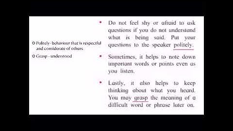 Std V (Class 5) / Maharashtra Board / English / Be a Good Listener