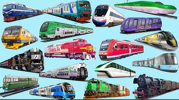 TRAIN and SUBWAY | Learn Railway Transport in English | Tram, Submarine, Train