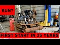 Will it run ? First start in 35 years 36 hp engine 60 vw rusty ragtop bug cold start barn find