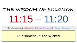 The Wisdom of Solomon 11:15 - 11:20 | Punishment of the Wicked