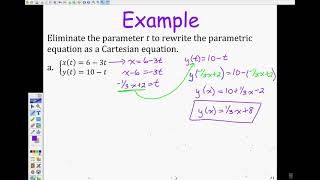 11 Lesson 8 6 Parametric Equations 1