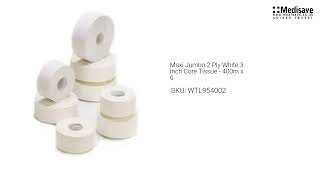 Maxi Jumbo 2 Ply White 3 Inch Core Tissue 400m x 6 WTL954002 screenshot 4