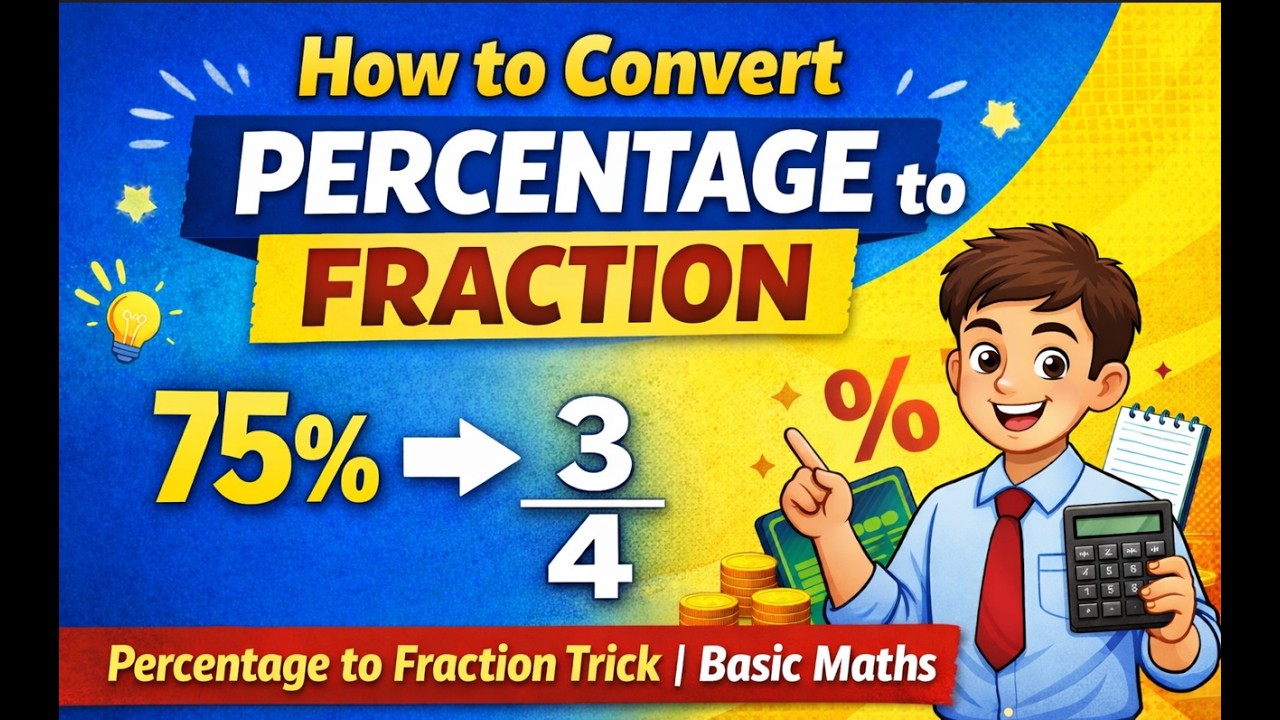 How to Convert Percentage to Fraction | Percentage to Fraction Trick ...