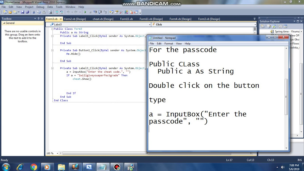 (Visual Basic) Inputing Passcodes and Information Tutorial - YouTube