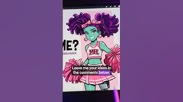 Designing A Character: A Martian Cheerleader 👽🎉 #shorts #procreate #characterdesign #character
