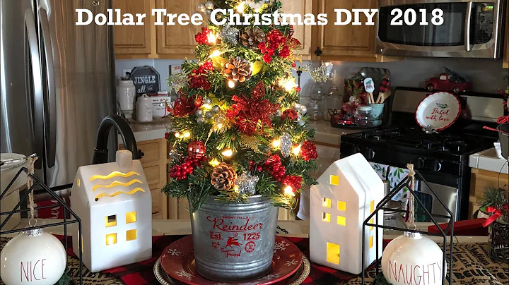 DollarTree  Christmas Tree Tutorial Tree with lights and completely decorated for under $20