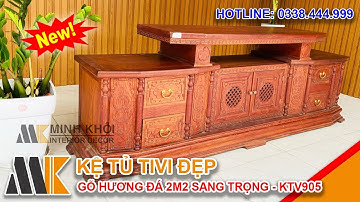 Kệ Tủ Tivi Gỗ Hương Đá 2m2 Sang Trọng - KTV905 | Minh Khôi