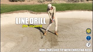 MORE PARS GOLF TIP: LINE DRILL FOR AWESOME IMPACT  (jump in the sand) screenshot 5