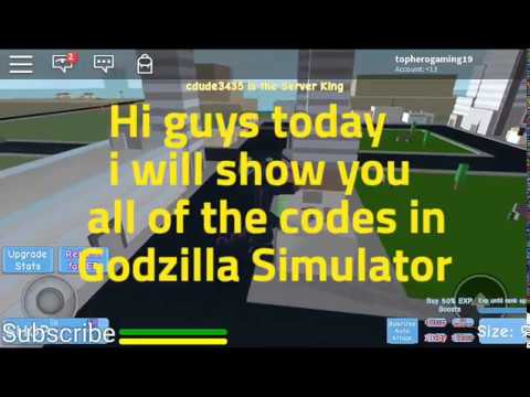 All Codes In Godzilla Simulator Roblox Youtube - codes for godzilla simulator roblox 2019 roblox robux error